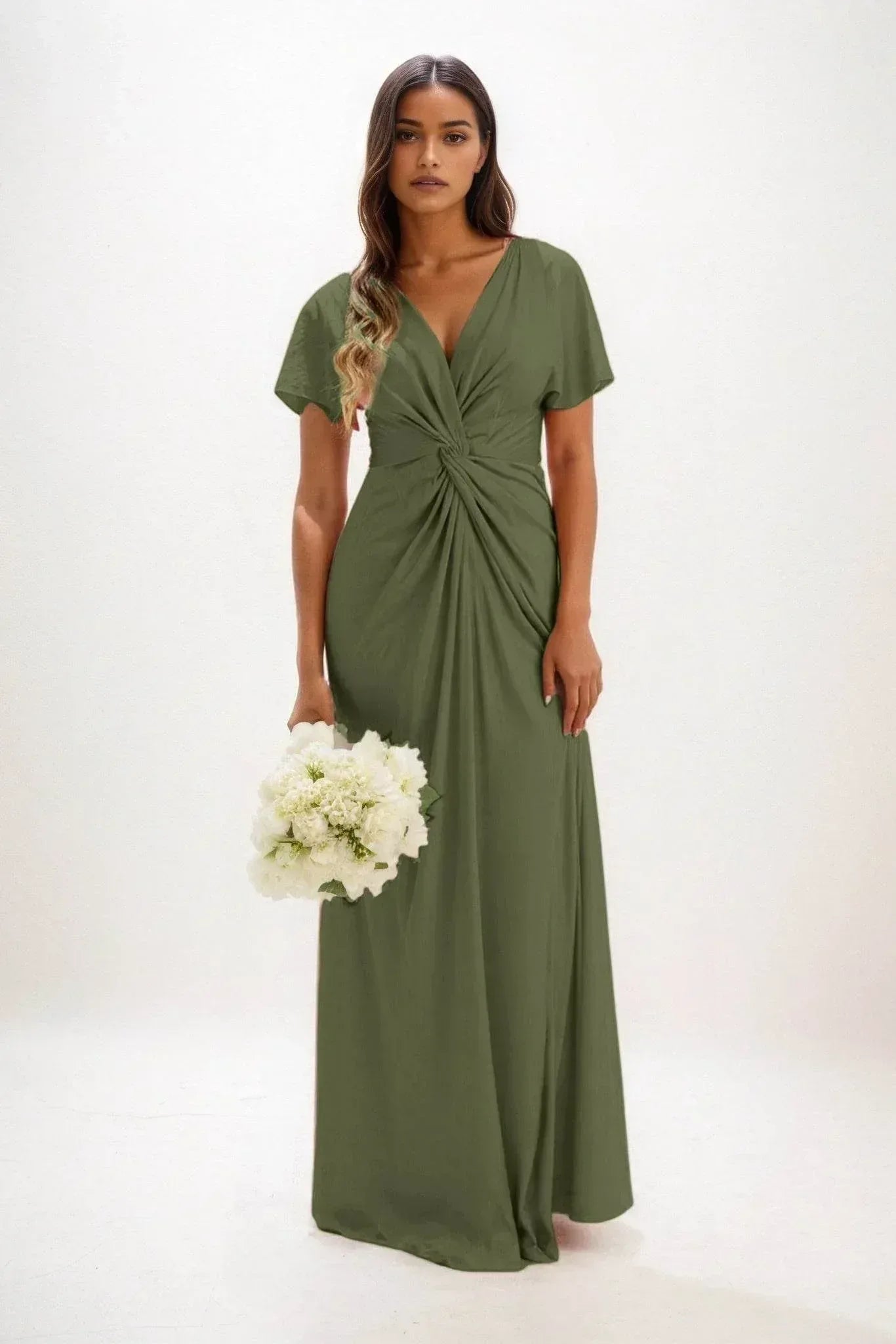 Elegant A Line Maxi Luxe Satin Bridesmaid Dress Bridesmaid Dress
