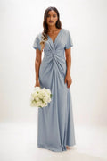 Elegant A Line Maxi Luxe Satin Bridesmaid Dress Bridesmaid Dress