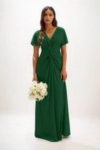 Elegant A Line Maxi Luxe Satin Bridesmaid Dress Bridesmaid Dress