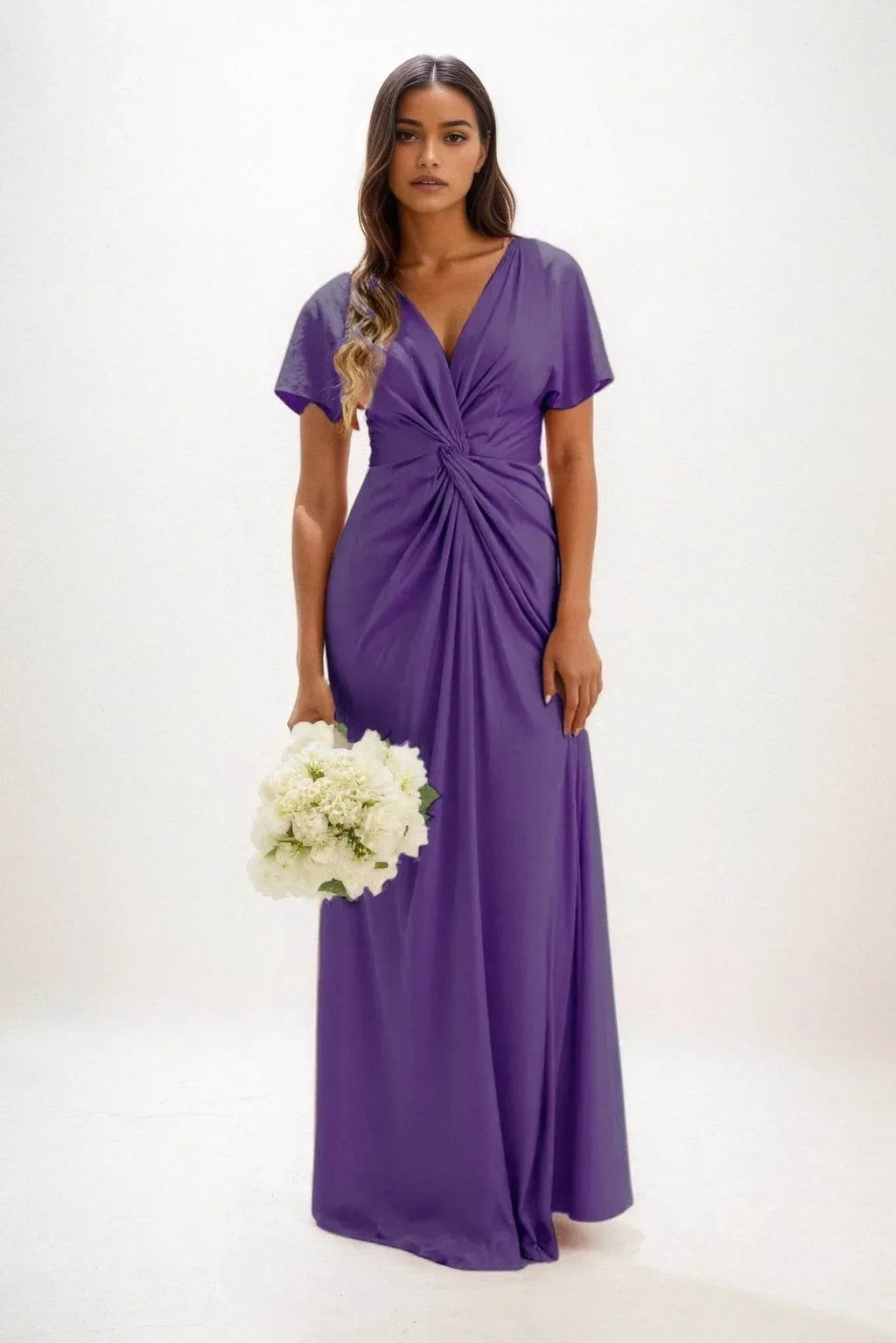 Elegant A Line Maxi Luxe Satin Bridesmaid Dress Bridesmaid Dress