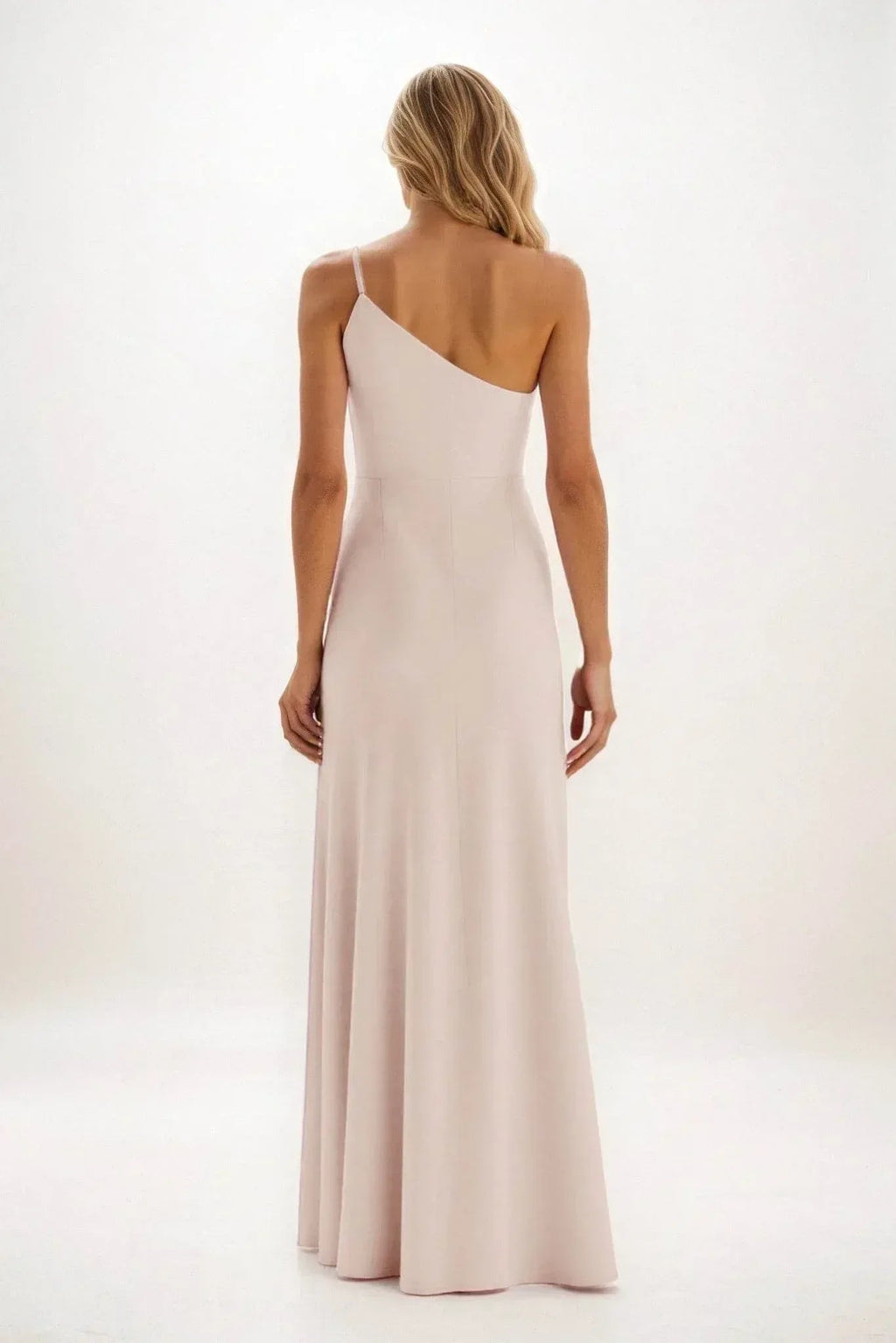 Elegant Sheath Column Maxi Luxe Satin Bridesmaid Dress Bridesmaid Dress