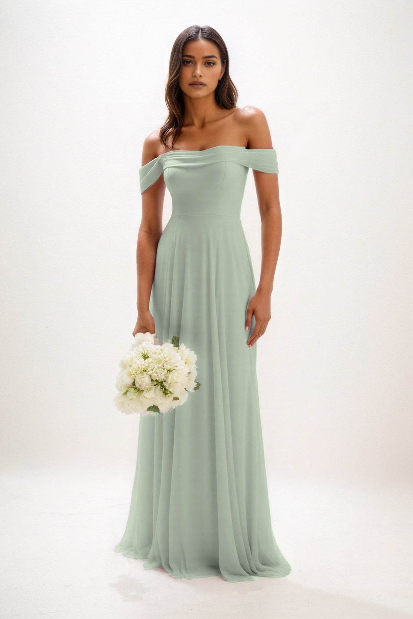 Elegant A Line Maxi Chiffon Bridesmaid Dress Bridesmaid Dress