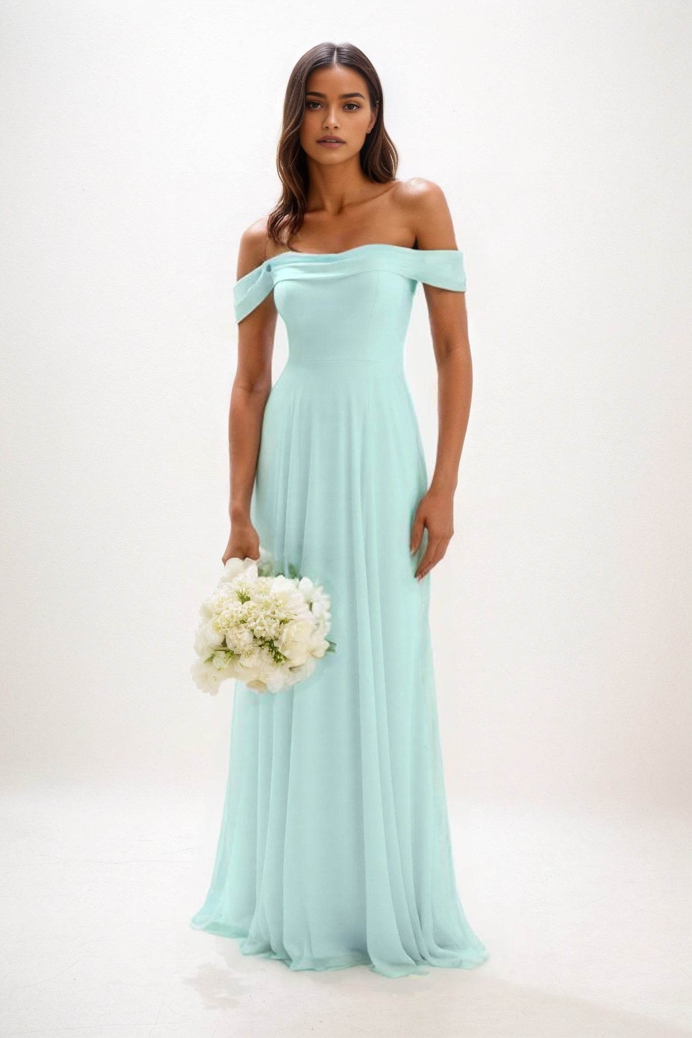 Elegant A Line Maxi Chiffon Bridesmaid Dress Bridesmaid Dress