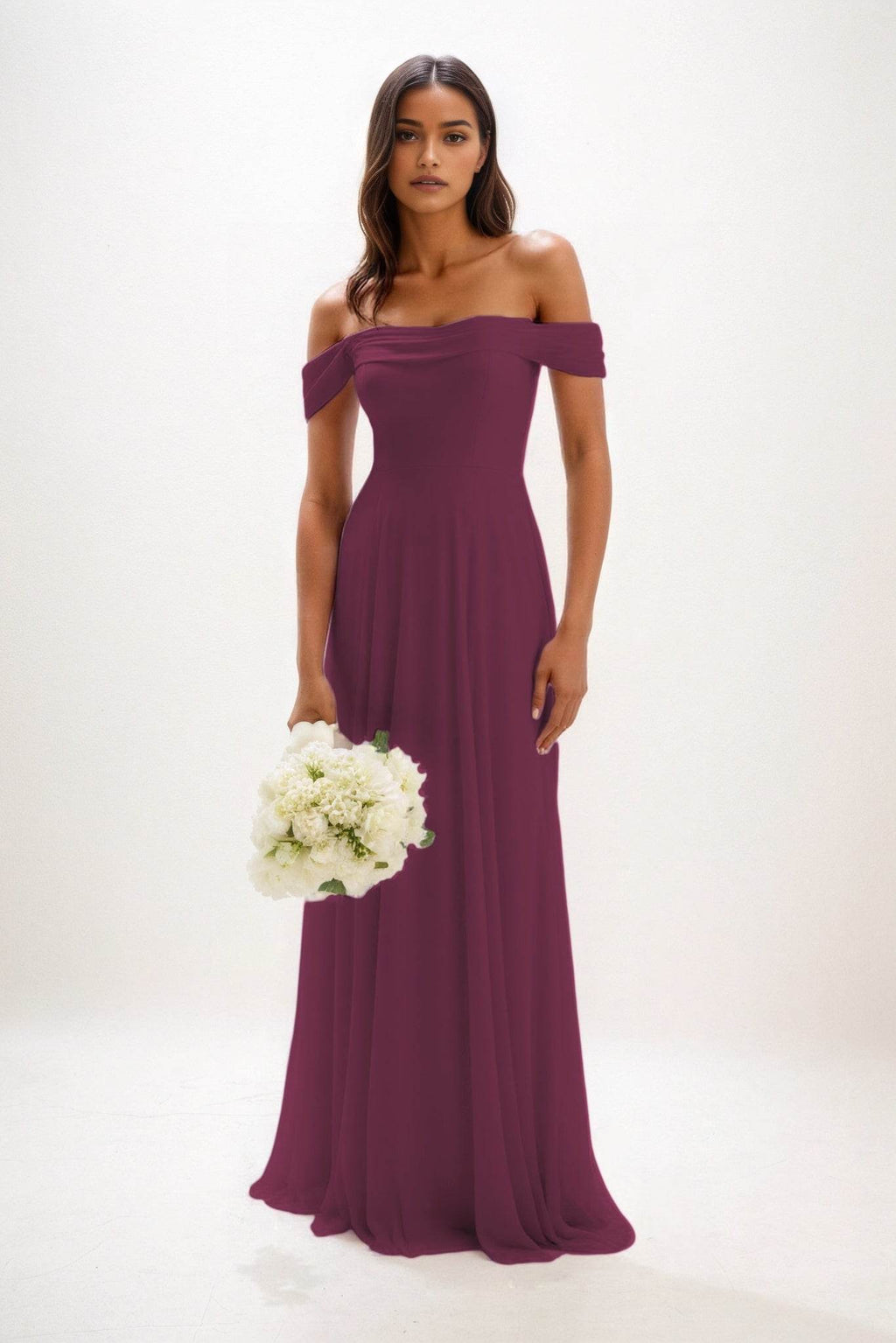 Elegant A Line Maxi Chiffon Bridesmaid Dress Bridesmaid Dress