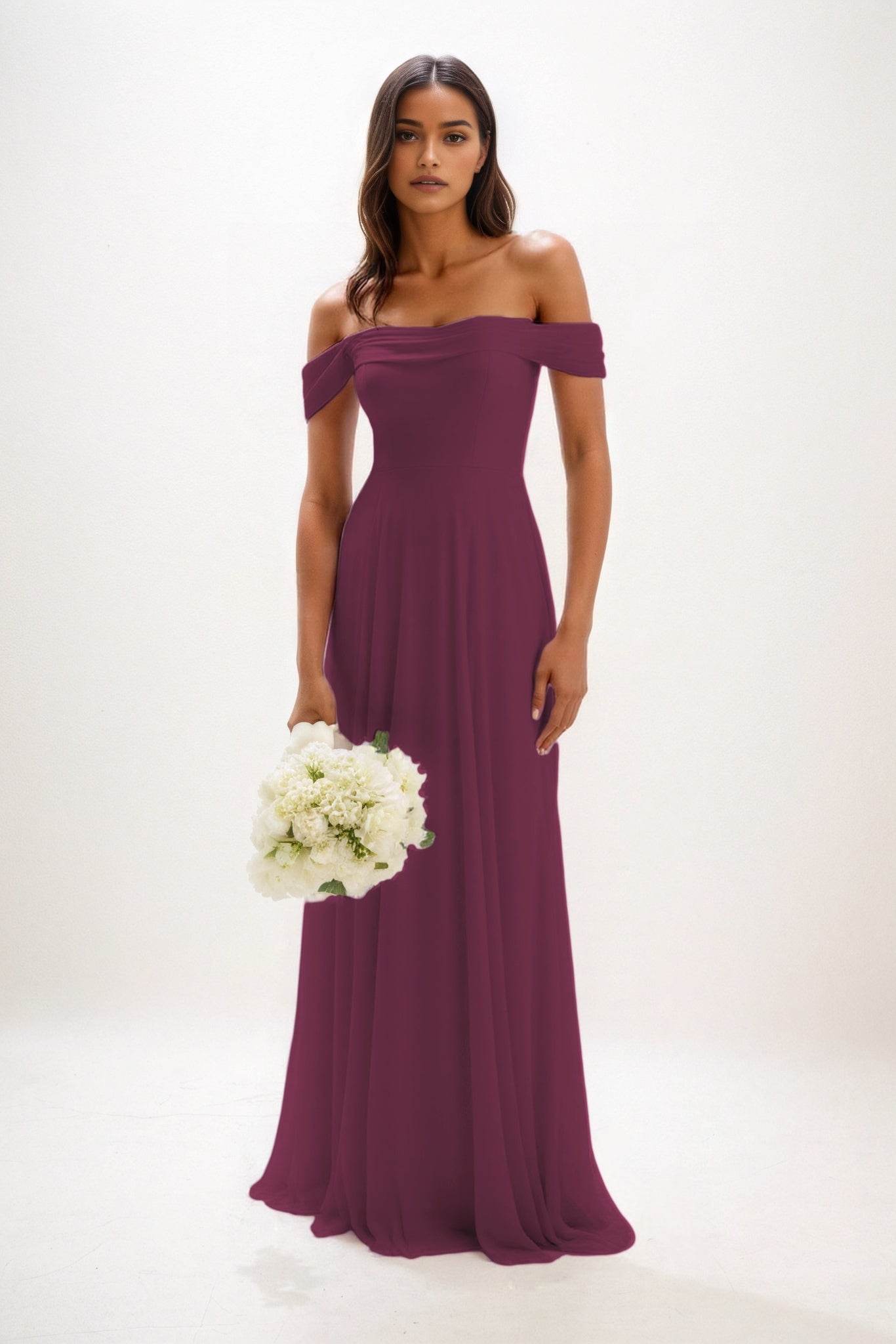 Elegant A Line Maxi Chiffon Bridesmaid Dress Bridesmaid Dress