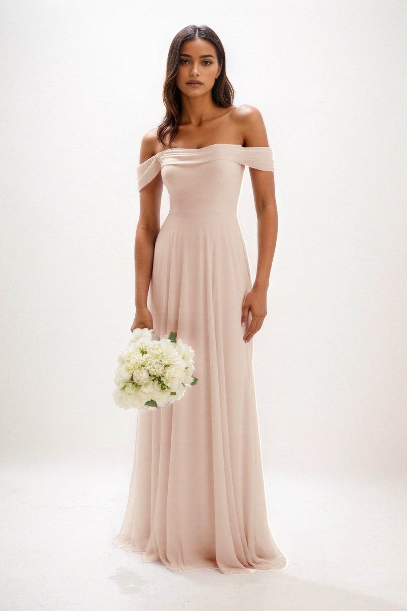 Elegant A Line Maxi Chiffon Bridesmaid Dress Bridesmaid Dress