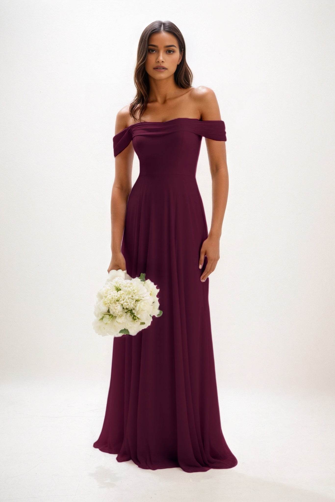 Elegant A Line Maxi Chiffon Bridesmaid Dress Bridesmaid Dress
