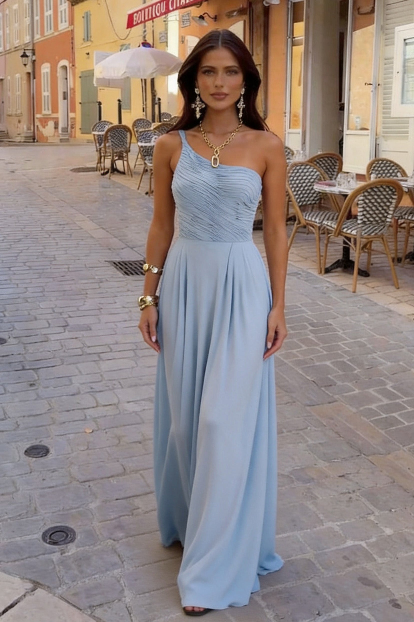 Elegant A Line Maxi Chiffon Bridesmaid Dress Bridesmaid Dress