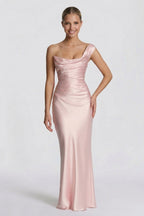 Elegant Sheath Column Floor Length Acetate Satin Bridesmaid Dress CG0302BM Bridesmaid Dress