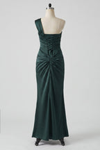 Elegant Sheath Column Floor Length Acetate Satin Bridesmaid Dress CG0302BM Bridesmaid Dress
