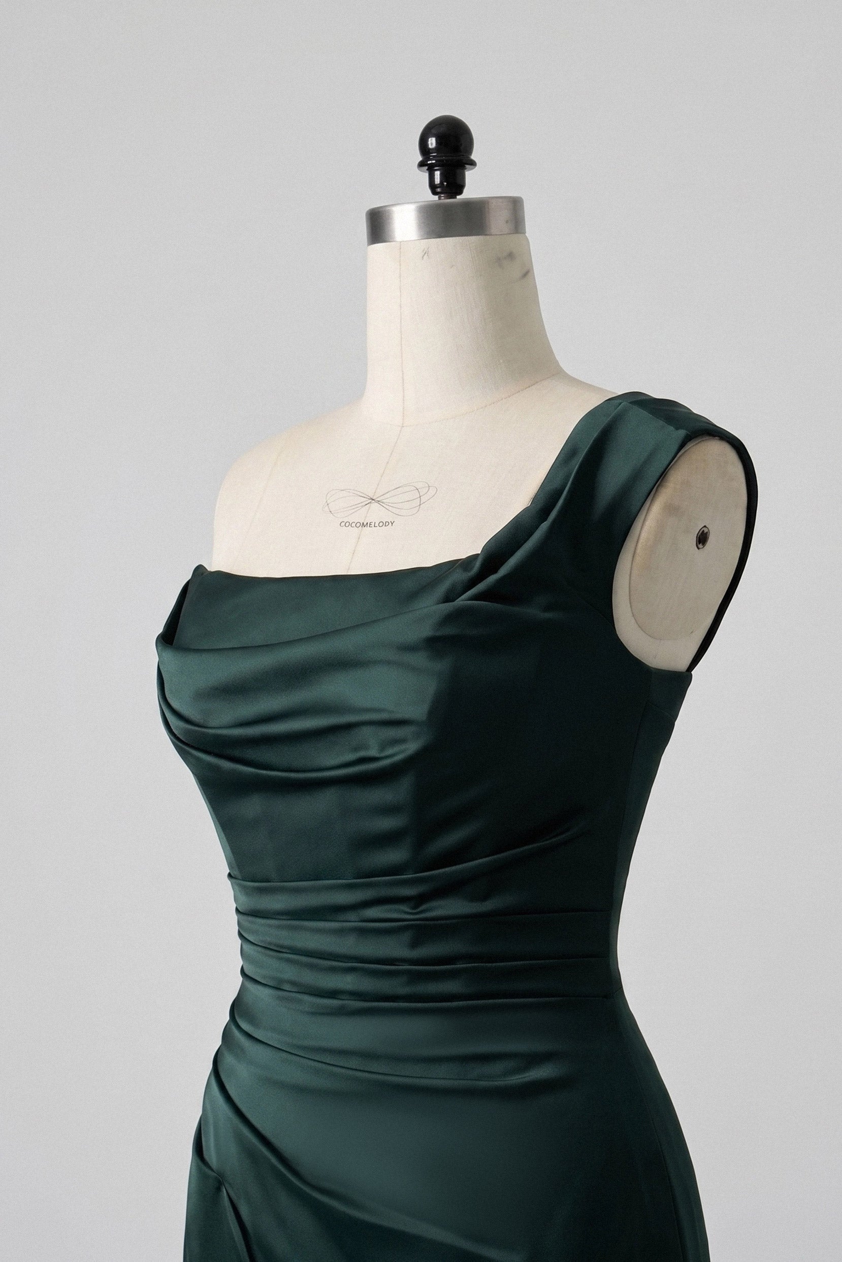 Elegant Sheath Column Floor Length Acetate Satin Bridesmaid Dress CG0302BM Bridesmaid Dress