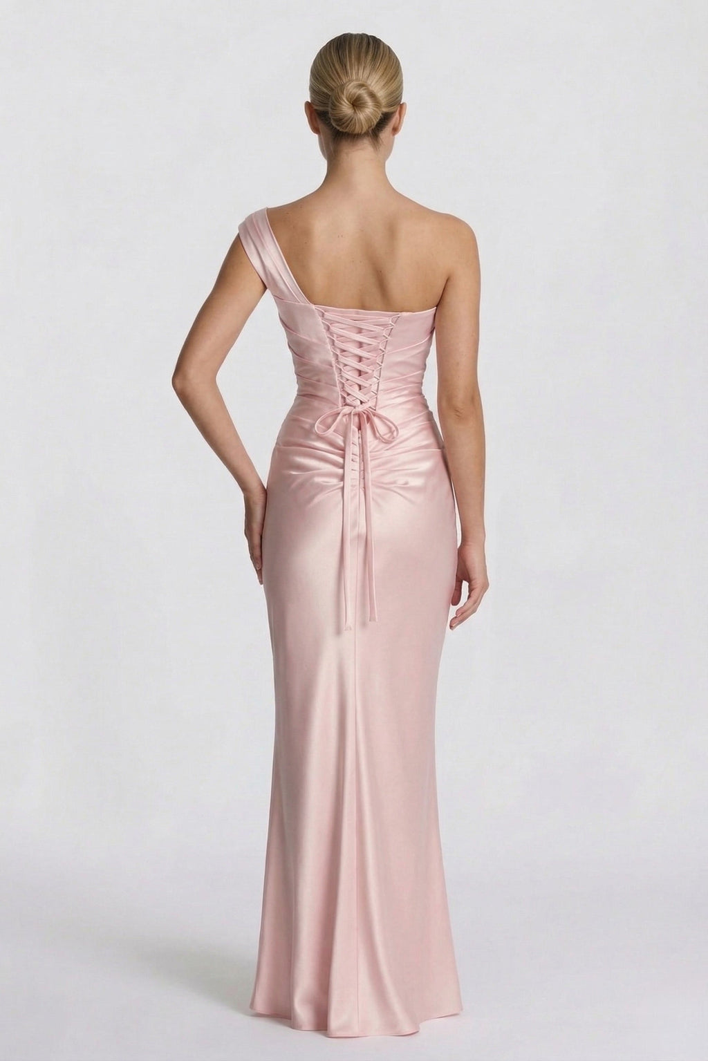 Elegant Sheath Column Floor Length Acetate Satin Bridesmaid Dress CG0302BM Bridesmaid Dress