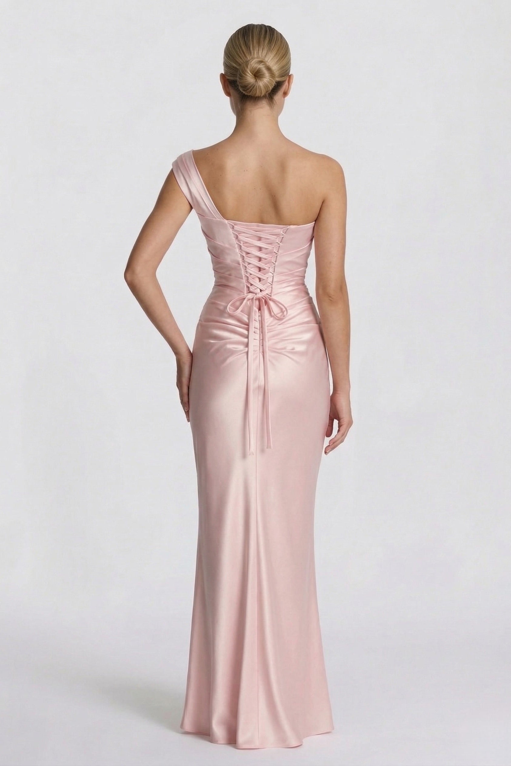 Elegant Sheath Column Floor Length Acetate Satin Bridesmaid Dress CG0302BM Bridesmaid Dress
