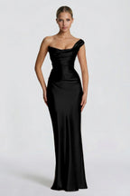 Elegant Sheath Column Floor Length Acetate Satin Bridesmaid Dress CG0302BM Bridesmaid Dress