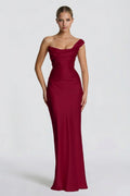 Elegant Sheath Column Floor Length Acetate Satin Bridesmaid Dress CG0302BM Bridesmaid Dress