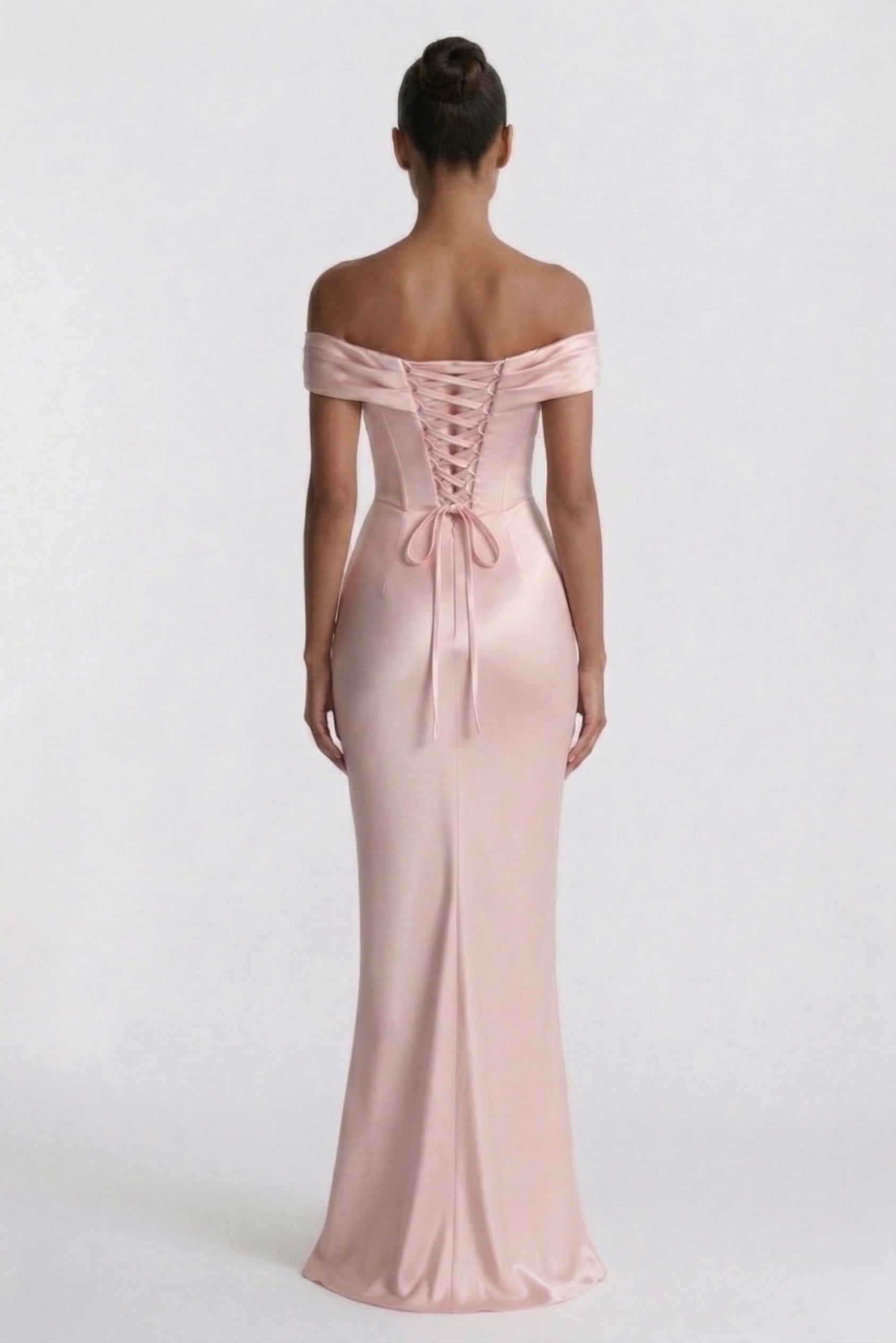 Elegant Sheath Column Floor Length Acetate Satin Bridesmaid Dress CG0303BM Bridesmaid Dress