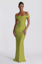 Elegant Sheath Column Floor Length Acetate Satin Bridesmaid Dress CG0303BM Bridesmaid Dress