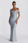 Elegant Sheath Column Floor Length Acetate Satin Bridesmaid Dress CG0303BM Bridesmaid Dress
