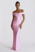 Elegant Sheath Column Floor Length Acetate Satin Bridesmaid Dress CG0303BM Bridesmaid Dress