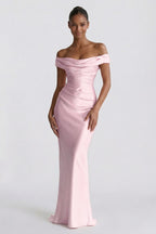 Elegant Sheath Column Floor Length Acetate Satin Bridesmaid Dress CG0303BM Bridesmaid Dress