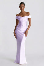 Elegant Sheath Column Floor Length Acetate Satin Bridesmaid Dress CG0303BM Bridesmaid Dress