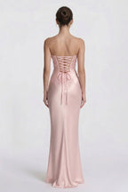 Elegant Sheath Column Floor Length Acetate Satin Bridesmaid Dress CG0305BM Bridesmaid Dress