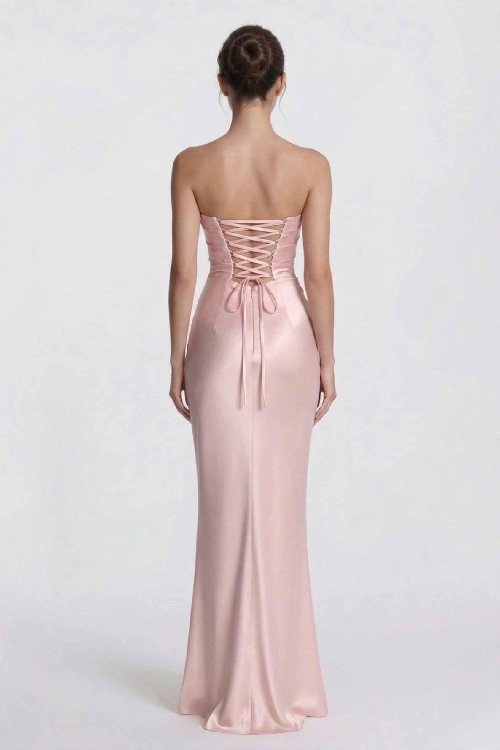 Elegant Sheath Column Floor Length Acetate Satin Bridesmaid Dress CG0305BM Bridesmaid Dress