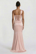 Elegant Sheath Column Floor Length Acetate Satin Bridesmaid Dress CG0307BM Bridesmaid Dress