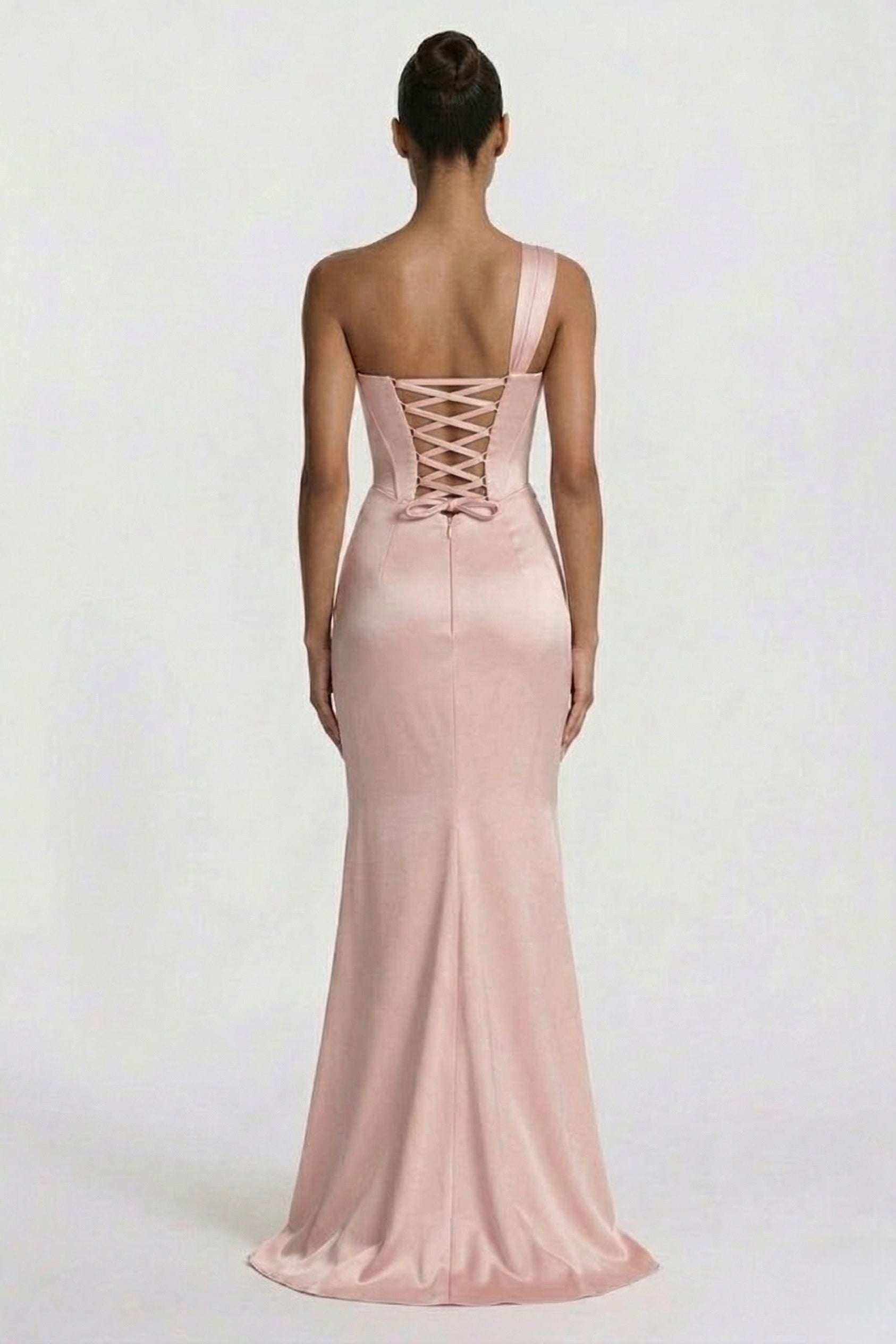Elegant Sheath Column Floor Length Acetate Satin Bridesmaid Dress CG0307BM Bridesmaid Dress