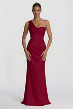 Elegant Sheath Column Floor Length Acetate Satin Bridesmaid Dress CG0307BM Bridesmaid Dress
