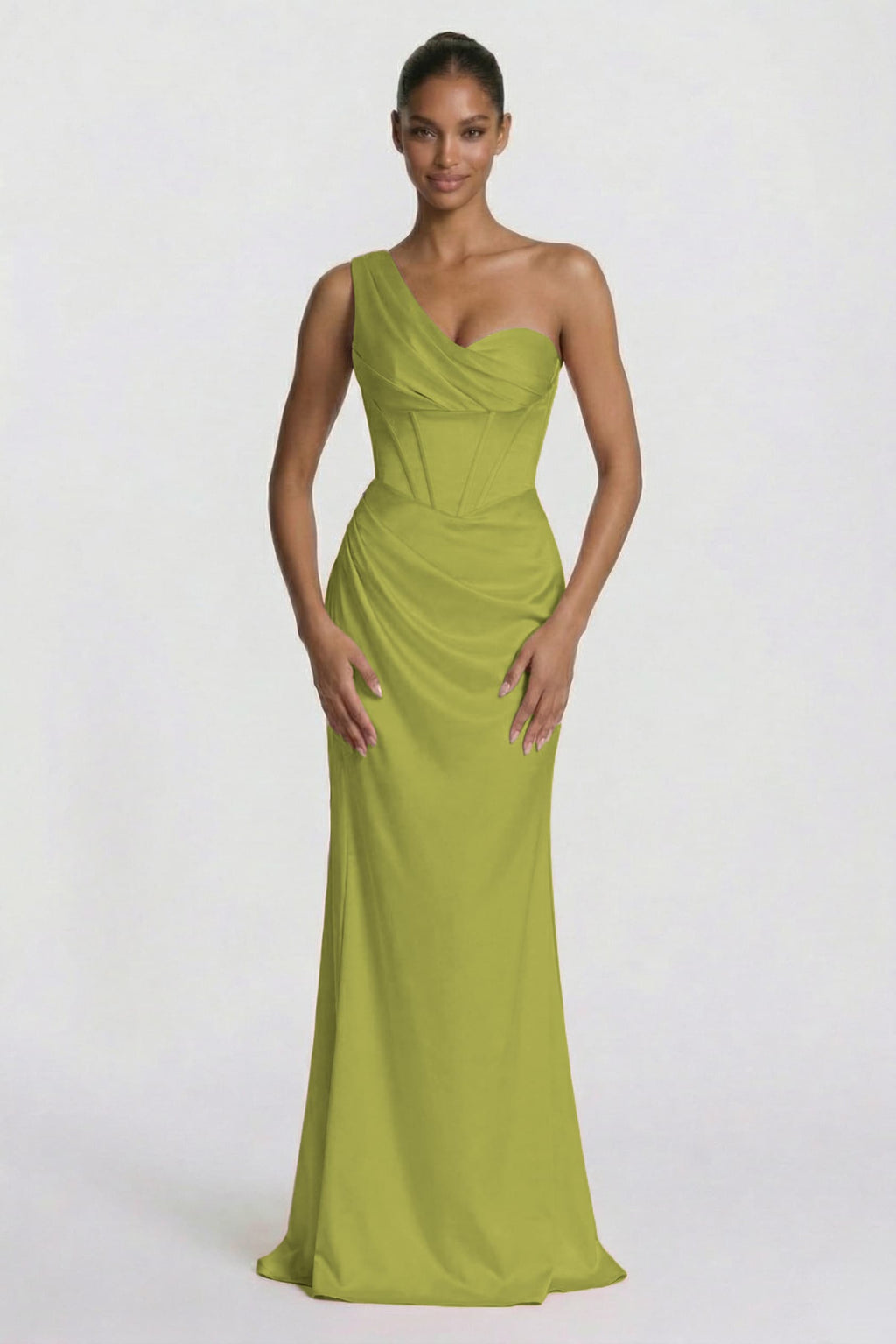 Elegant Sheath Column Floor Length Acetate Satin Bridesmaid Dress CG0307BM Bridesmaid Dress