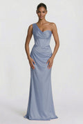 Elegant Sheath Column Floor Length Acetate Satin Bridesmaid Dress CG0307BM Bridesmaid Dress