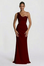 Elegant Sheath Column Floor Length Acetate Satin Bridesmaid Dress CG0307BM Bridesmaid Dress