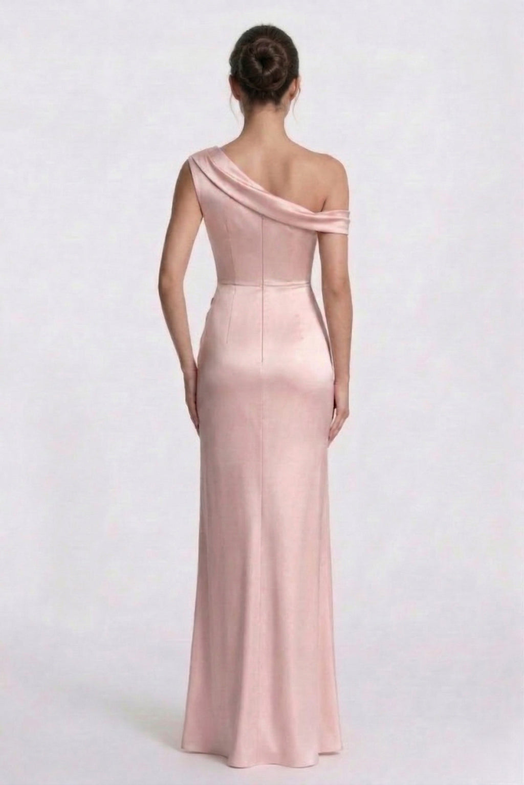 Elegant Sheath Column Floor Length Acetate Satin Bridesmaid Dress CG0309BM Bridesmaid Dress