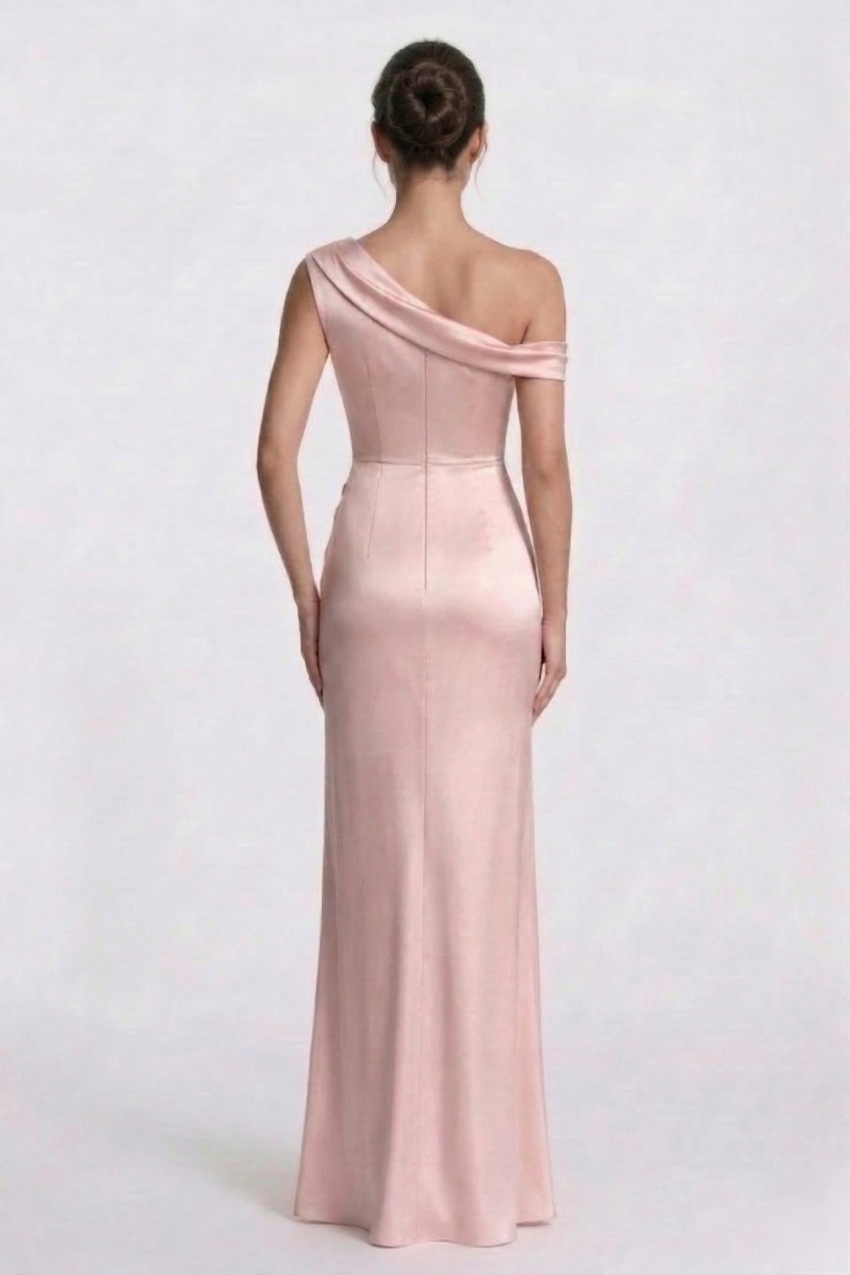 Elegant Sheath Column Floor Length Acetate Satin Bridesmaid Dress CG0309BM Bridesmaid Dress