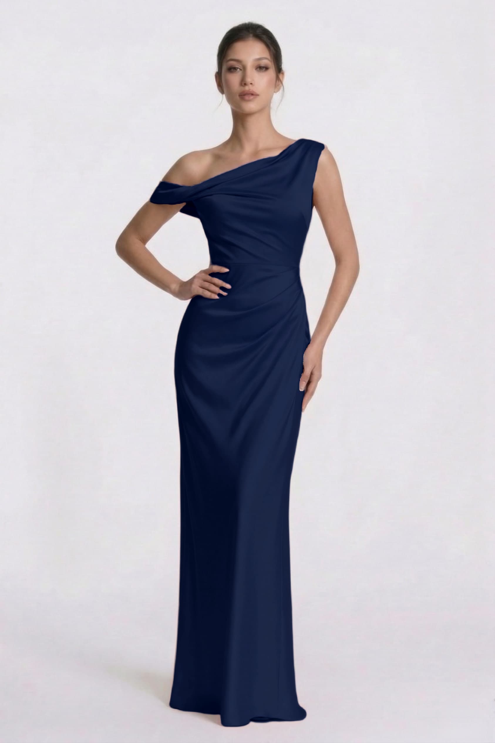 Elegant Sheath Column Floor Length Acetate Satin Bridesmaid Dress CG0309BM Bridesmaid Dress