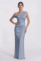 Elegant Sheath Column Floor Length Acetate Satin Bridesmaid Dress CG0309BM Bridesmaid Dress