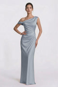 Elegant Sheath Column Floor Length Acetate Satin Bridesmaid Dress CG0309BM Bridesmaid Dress