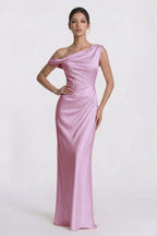 Elegant Sheath Column Floor Length Acetate Satin Bridesmaid Dress CG0309BM Bridesmaid Dress