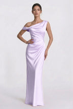 Elegant Sheath Column Floor Length Acetate Satin Bridesmaid Dress CG0309BM Bridesmaid Dress