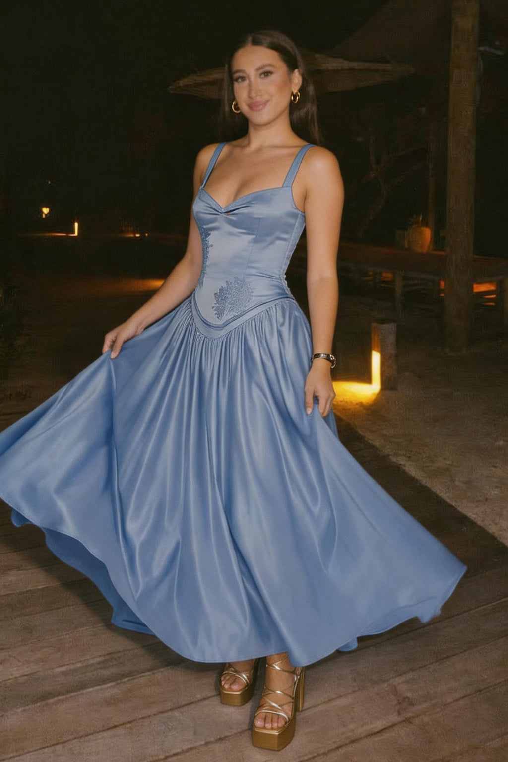 Elegant A Line/Two Piece Ankle Length Soft Satin Bridesmaid Dress CG0311BM Bridesmaid Dress