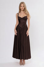 Elegant A Line/Two Piece Ankle Length Soft Satin Bridesmaid Dress CG0311BM Bridesmaid Dress