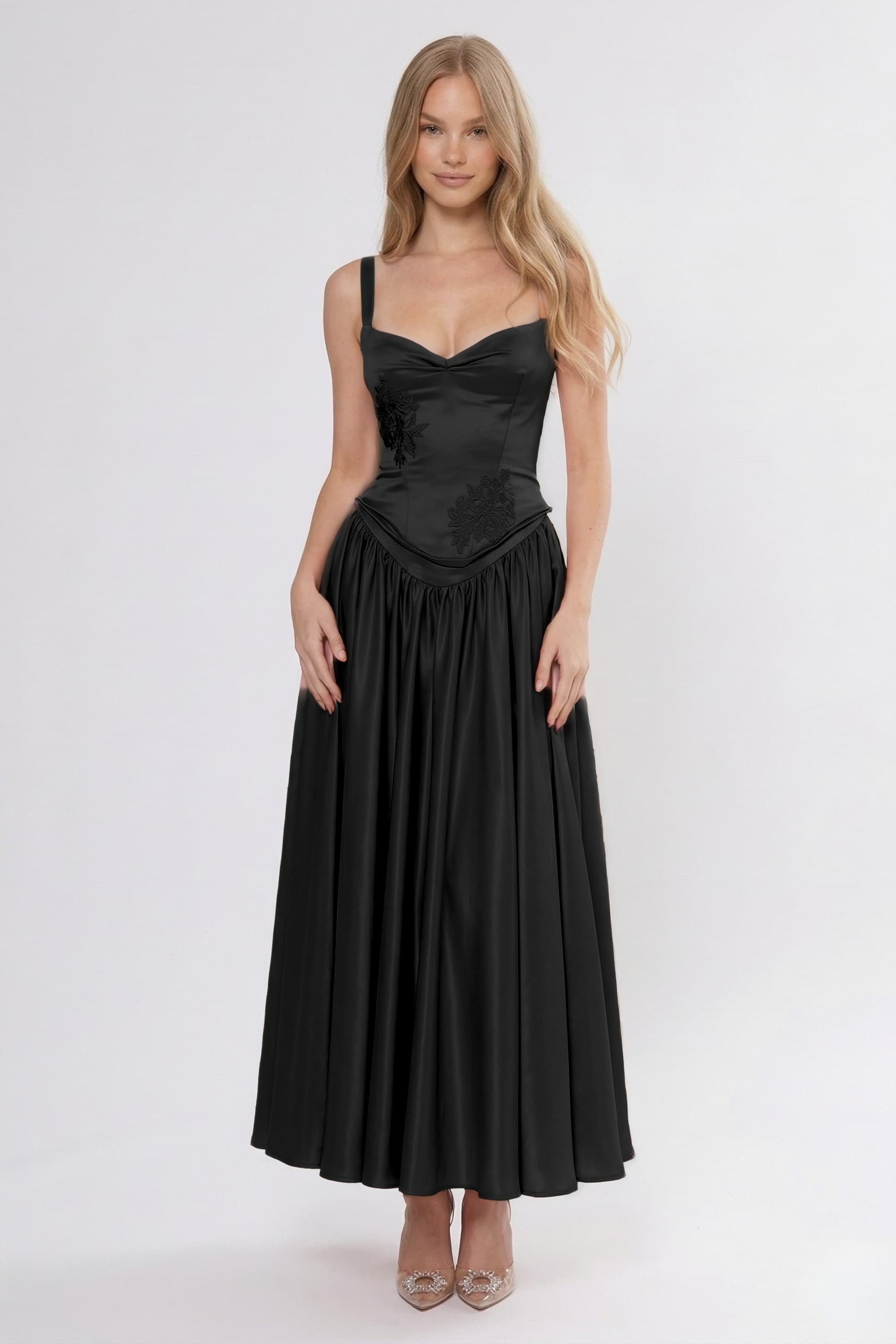 Elegant A Line/Two Piece Ankle Length Soft Satin Bridesmaid Dress CG0311BM Bridesmaid Dress