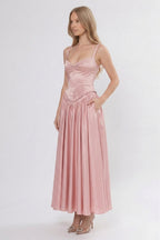 Elegant A Line/Two Piece Ankle Length Soft Satin Bridesmaid Dress CG0311BM Bridesmaid Dress