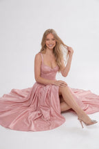 Elegant A Line/Two Piece Ankle Length Soft Satin Bridesmaid Dress CG0311BM Bridesmaid Dress