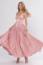Elegant A Line/Two Piece Ankle Length Soft Satin Bridesmaid Dress CG0311BM Bridesmaid Dress