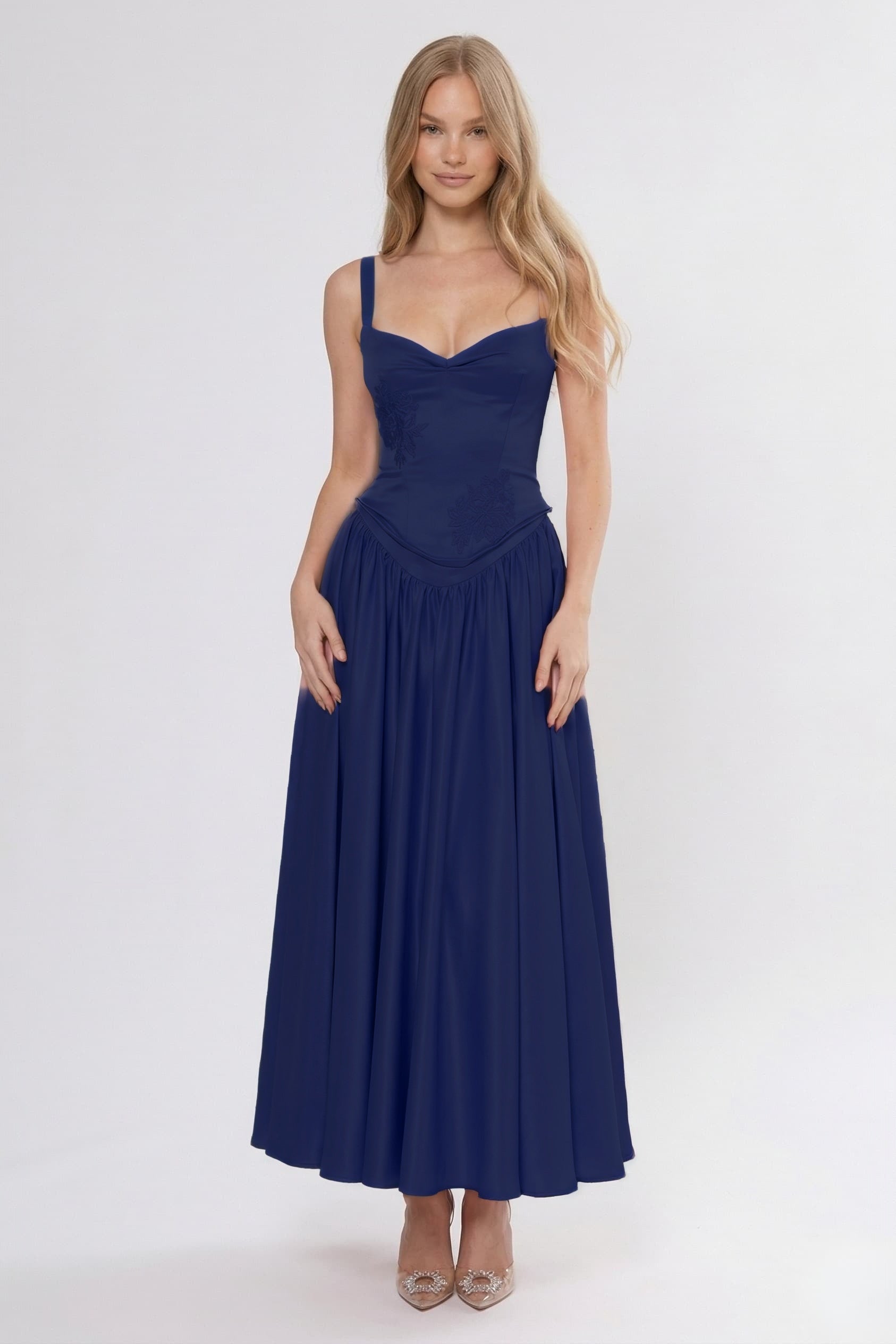 Elegant A Line/Two Piece Ankle Length Soft Satin Bridesmaid Dress CG0311BM Bridesmaid Dress