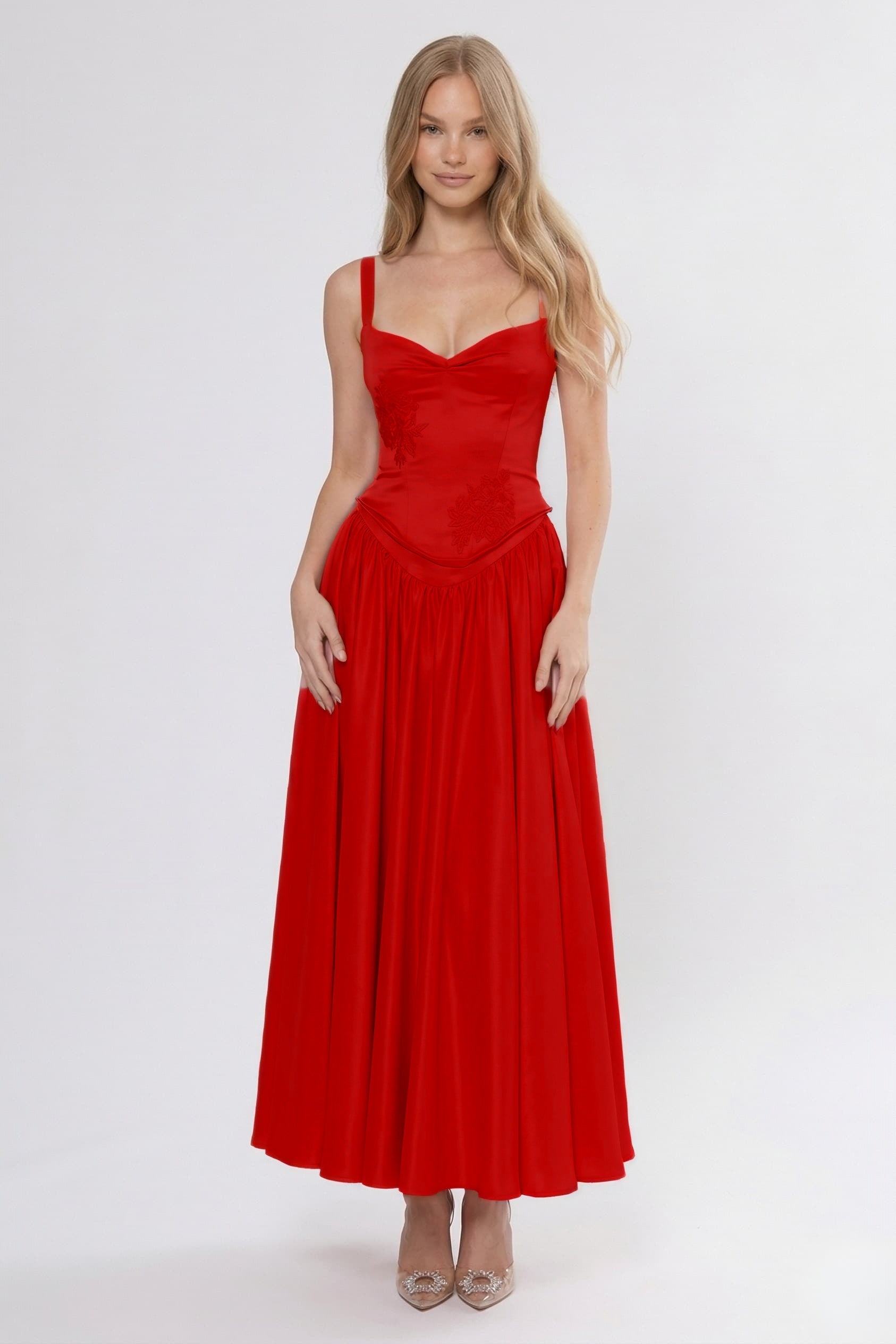 Elegant A Line/Two Piece Ankle Length Soft Satin Bridesmaid Dress CG0311BM Bridesmaid Dress
