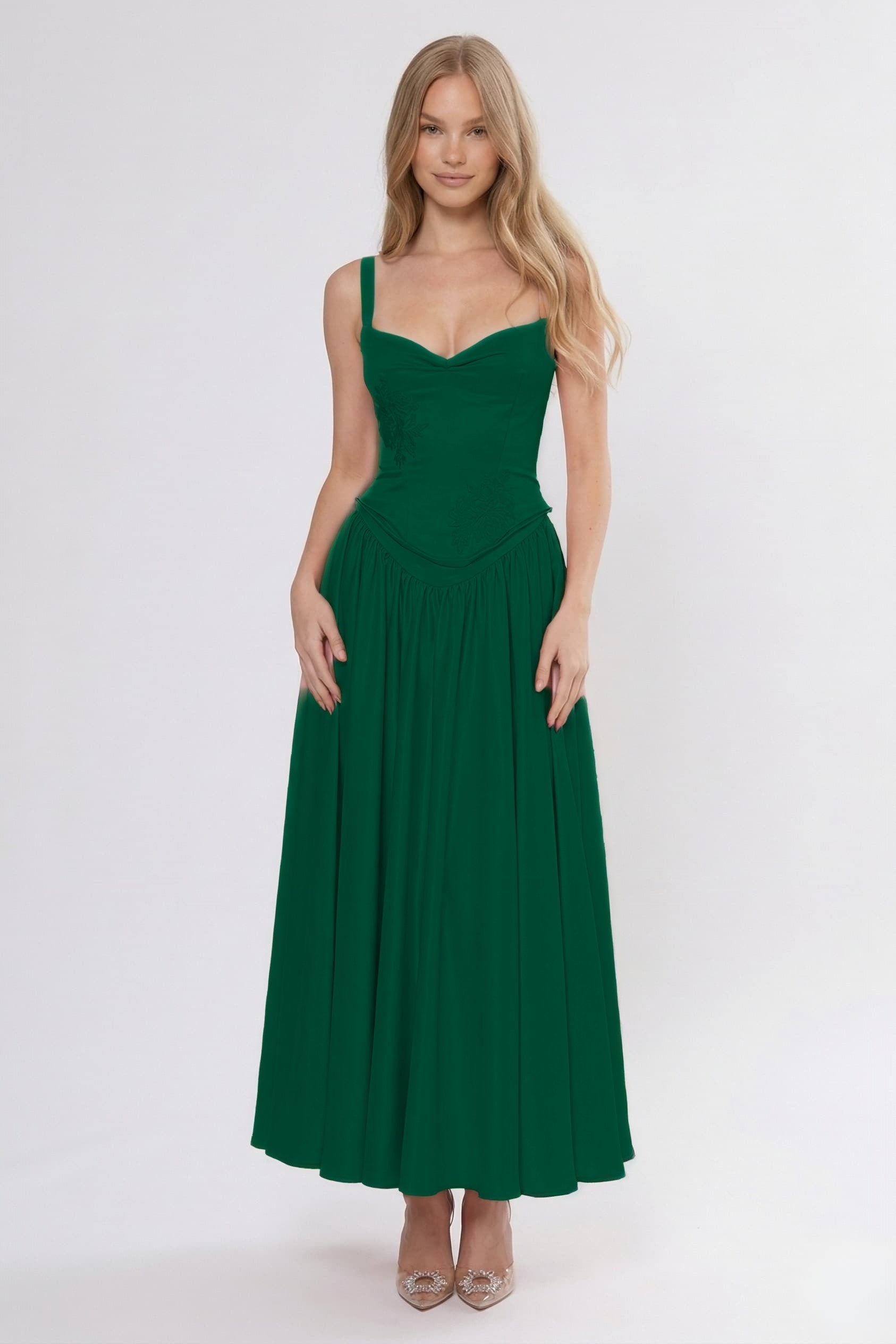 Elegant A Line/Two Piece Ankle Length Soft Satin Bridesmaid Dress CG0311BM Bridesmaid Dress