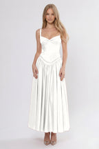 Elegant A Line/Two Piece Ankle Length Soft Satin Bridesmaid Dress CG0311BM Bridesmaid Dress